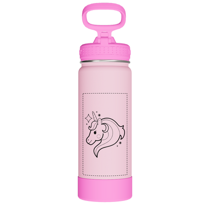 Actives Kids Glow In The Dark Water Bottle With Straw Lid - customized
